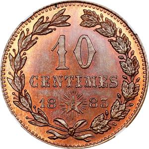 Madagascar / Ten Centimes 1883 - reverse photo