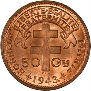 Madagascar / Fifty Centimes 1943 - reverse photo