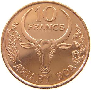 Madagascar / Ten Francs 1996 - reverse photo