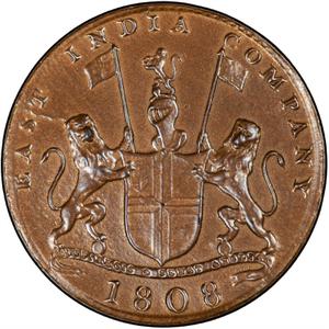 Madras Presidency / Ten Cash 1808 - obverse photo
