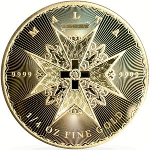 Malta / Gold Quarter Ounce 2025 Maltese Cross - reverse photo