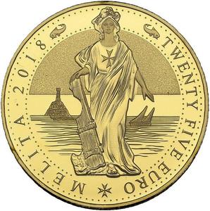 Malta / Gold Quarter Ounce 2018 Melita - reverse photo