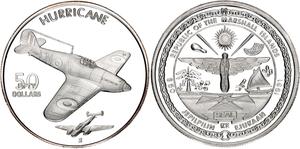 Marshall Islands / Silver Ounce 1991 Hurricane - obverse photo