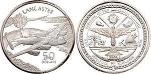 Marshall Islands / Silver Ounce 1991 Avro Lancaster - obverse photo