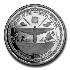 Marshall Islands / Silver Ounce 1989 Space Shuttle Discovery - obverse photo