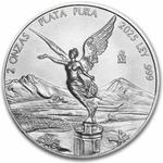 Silver Two Ounces 2025 Libertad: Photo 2025 Mexico 2 oz Silver Libertad BU / thumbnail