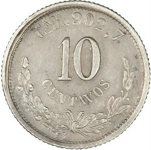 Mexico / Ten Centavos 1887 - reverse photo