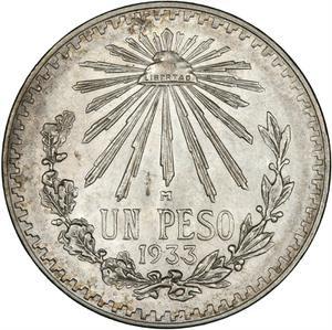 Mexico / One Peso 1933 - reverse photo