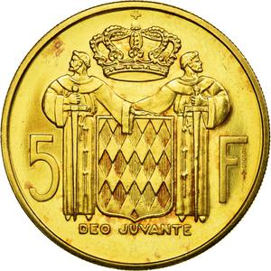 Monaco / Five Francs Gold 1960 Pattern - reverse photo