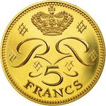 Five Francs Gold 1971 Pattern: Photo Coin, Monaco, Five Francs Gold 1971 Pattern / thumbnail