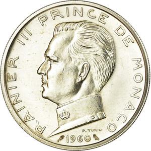 Monaco / Five Francs 1960 Pattern - obverse photo