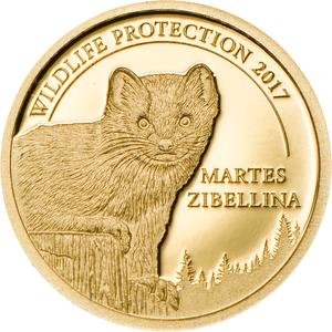 Mongolia / Gold Half Gram 2017 Martes Zibellina - reverse photo