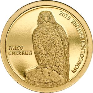 Mongolia / Gold Half Gram 2015 Falco Cherrug - reverse photo