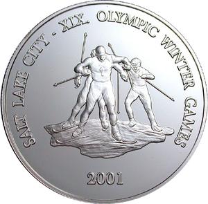 Mongolia / Five Hundred Togrog Silver 2001 Cross Country - reverse photo