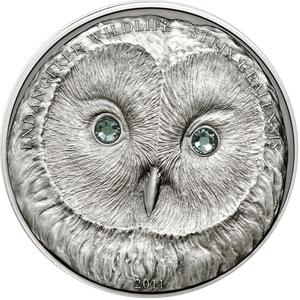 Mongolia / Silver Ounce 2011 Ural Owl - reverse photo
