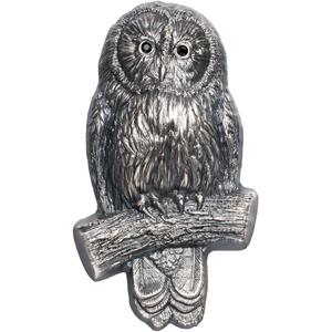 Mongolia / Silver Two Ounces 2019 Ural Owl Shape - reverse photo