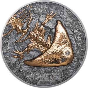 Mongolia / Silver Ounce 2020 Evolution of Life - Diplocaulus - reverse photo