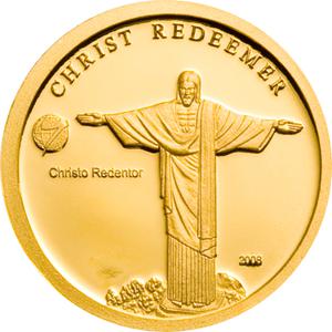 Mongolia / Gold Gram 2008 Christ Redeemer - reverse photo