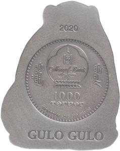Mongolia / Silver Two Ounces 2020 Gulo Gulo - obverse photo