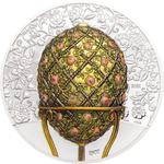 Silver Two Ounces 2021 Fabergé - Rose Trellis Egg: Photo Coin, Mongolia, Silver Two Ounces 2021 Fabergé - Rose Trellis Egg / thumbnail