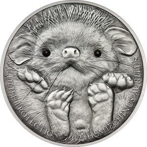 Mongolia / Silver Ounce 2012 Long-eared Hedgehog - reverse photo
