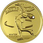 Mongolia / Gold Twenty-fifth Ounce 2006 Dancing Queen / With Diamond - reverse photo