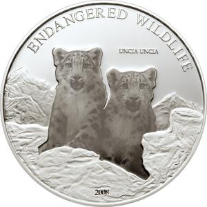 Mongolia / Five Hundred Togrog Silver 2012 Snow Leopards - reverse photo