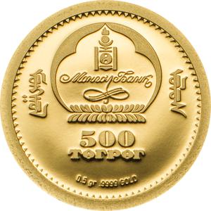 Mongolia / Gold Half Gram 2013 Argali - Ovis Ammon - obverse photo