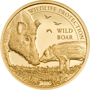 Mongolia / Gold Half Gram 2018 Wild Boar - reverse photo