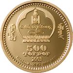 Gold Twenty-fifth Ounce 2003 Marco Polo and Khubilai Khan: Photo Coin, Mongolia, Gold Twenty-fifth Ounce 2003 Marco Polo and Khubilai Khan / thumbnail