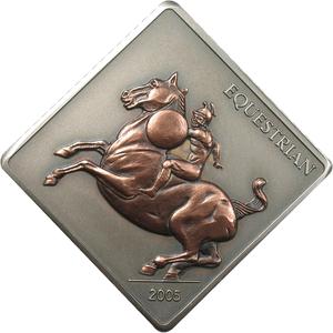 Mongolia / Silver Ounce 2005 Equestrian - reverse photo