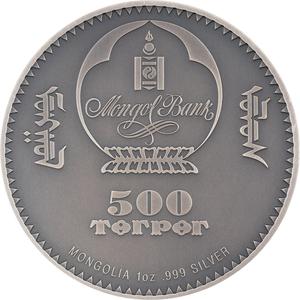 Mongolia / Silver Ounce 2021 Evolution of Life - Hominidae - obverse photo