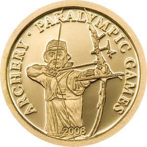 Mongolia / Gold Half Gram 2008 Archery - reverse photo