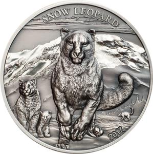Mongolia / Silver Ounce 2017 Snow Leopard - reverse photo