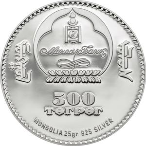 Mongolia / Five Hundred Togrog Silver 2013 Golden Eagle - obverse photo