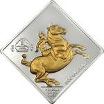 Mongolia / Silver Ounce 2005 Equestrian / Gilded Statue - obverse photo