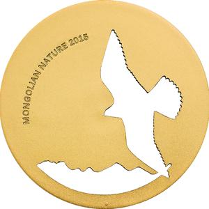 Mongolia / Silver Half Ounce 2015 Mongolian Nature - Falco Cherrug - reverse photo