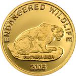 Gold Twenty-fifth-Ounce 2005 Snow Leopard: Photo Coin, Mongolia, Gold Twenty-fifth-Ounce 2005 Snow Leopard / thumbnail