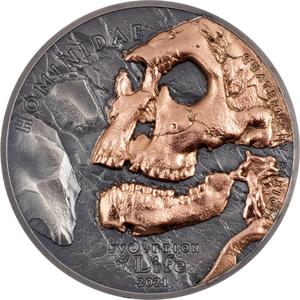 Mongolia / Silver Ounce 2021 Evolution of Life - Hominidae - reverse photo