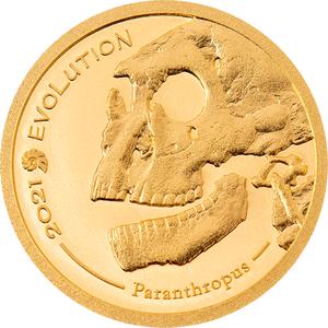 Mongolia / Gold Half Gram 2021 Paranthropus - reverse photo