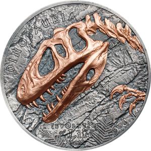 Mongolia / Silver Ounce 2019 Evolution of Life - Sinraptor - reverse photo