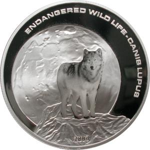 Mongolia / Five Hundred Togrog 2003 Grey Wolf - reverse photo