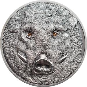 Mongolia / Silver Ounce 2018 Wild Boar - reverse photo