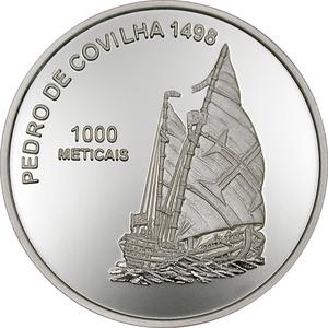 Mozambique / One Thousand Meticais Silver 2003 Pedro de Covilha - reverse photo