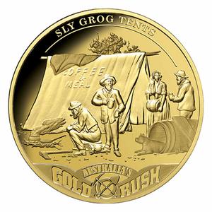 Nauru / One Dollar 2017 Australia’s Gold Rush - Sly Grog Tents - reverse photo