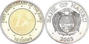 Nauru / Silver Ounce 2003 Euro - reverse photo