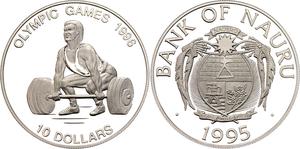 Nauru / Silver Ounce 1995 Olympic Games - Weightlifting - obverse photo