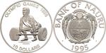 Silver Ounce 1995 Olympic Games - Weightlifting: Photo Coin, Nauru, Silver Ounce 1995 Olympic Games - Weightlifting / thumbnail