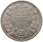 Twenty-five Cents 1903: Photo Coin, Netherlands, Twenty-five Cents 1903 / thumbnail