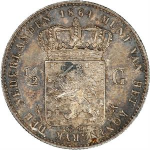 Netherlands / Half Gulden 1864 - reverse photo